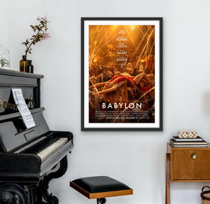 An original movie poster for the Damian Chazelle film Babylon