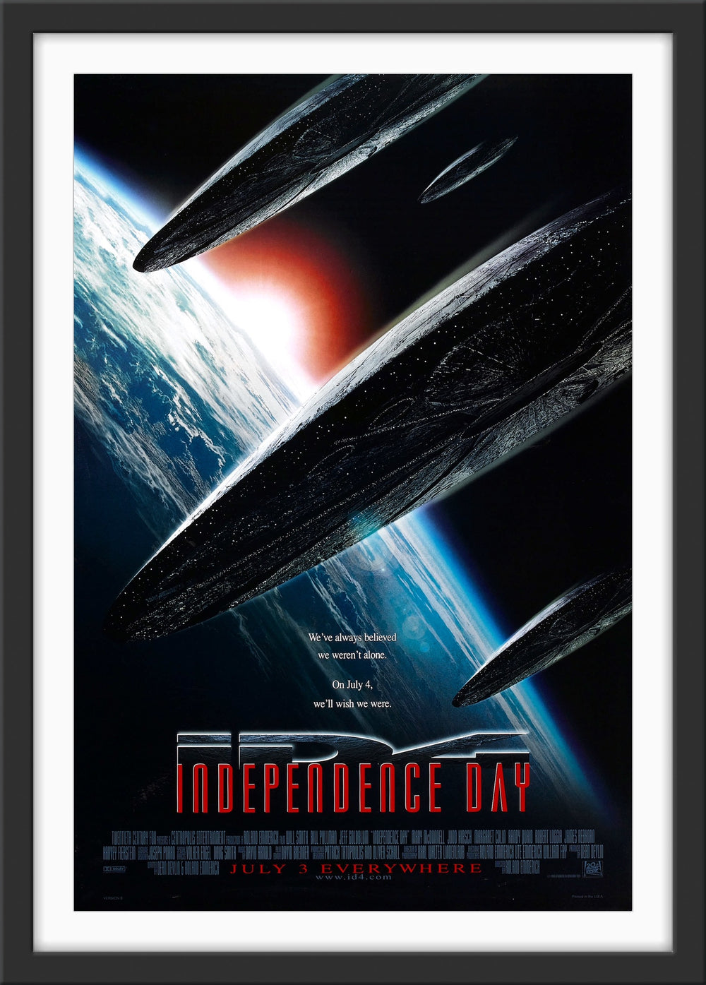 An original movie poster for the film Independence Day