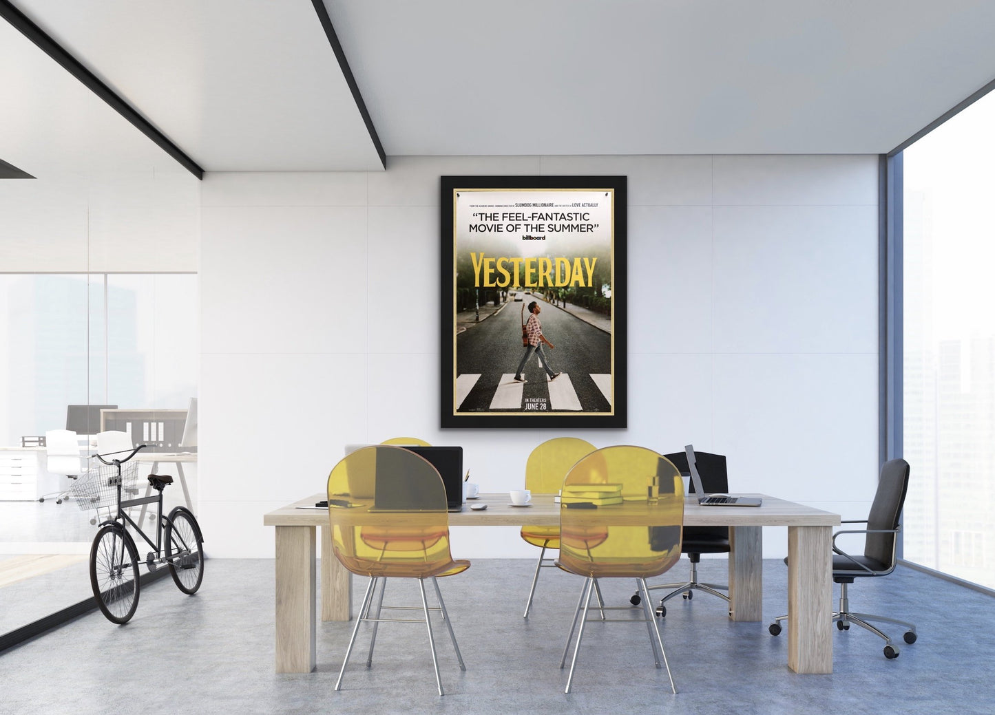An original movie poster for the film Yesterday featuring the music of The Beatles