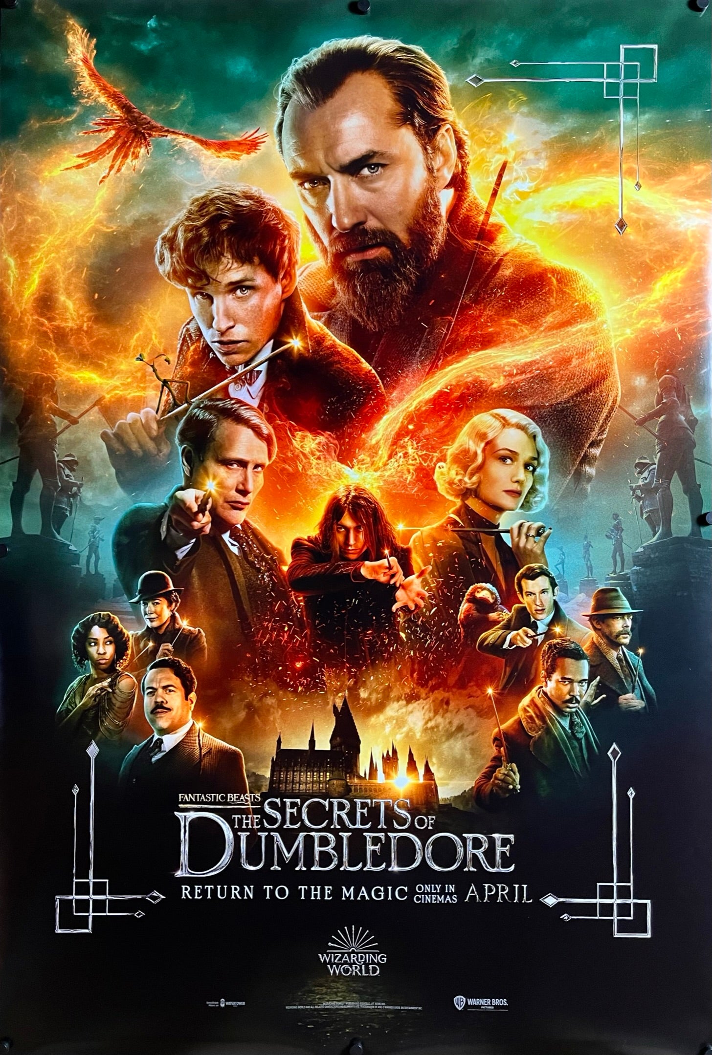 An original movie poster for the Wizarding World film Fantastic Beasts The Secrets of Dumbledore