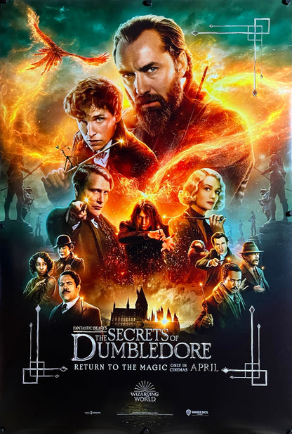An original movie poster for the Wizarding World film Fantastic Beasts The Secrets of Dumbledore