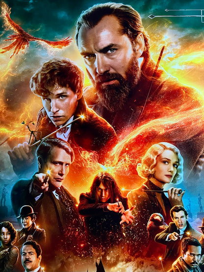 An original movie poster for the Wizarding World film Fantastic Beasts The Secrets of Dumbledore