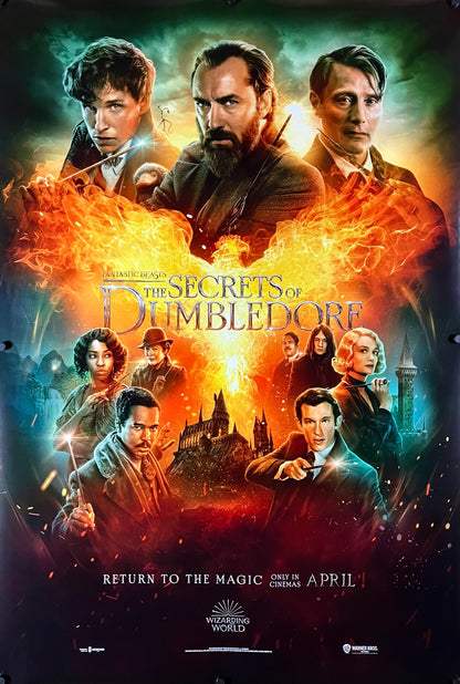 An original movie poster for the Wizarding World film Fantastic Beasts The Secrets of Dumbledore