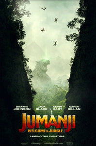 An original movie poster for the film Jumanji Welcome To The Jungle