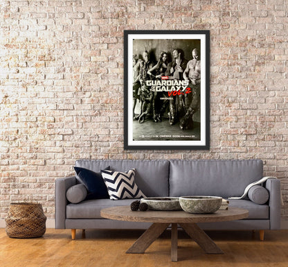 An original movie poster for the Marvel MCU film Guardians of the Galaxy volume 2