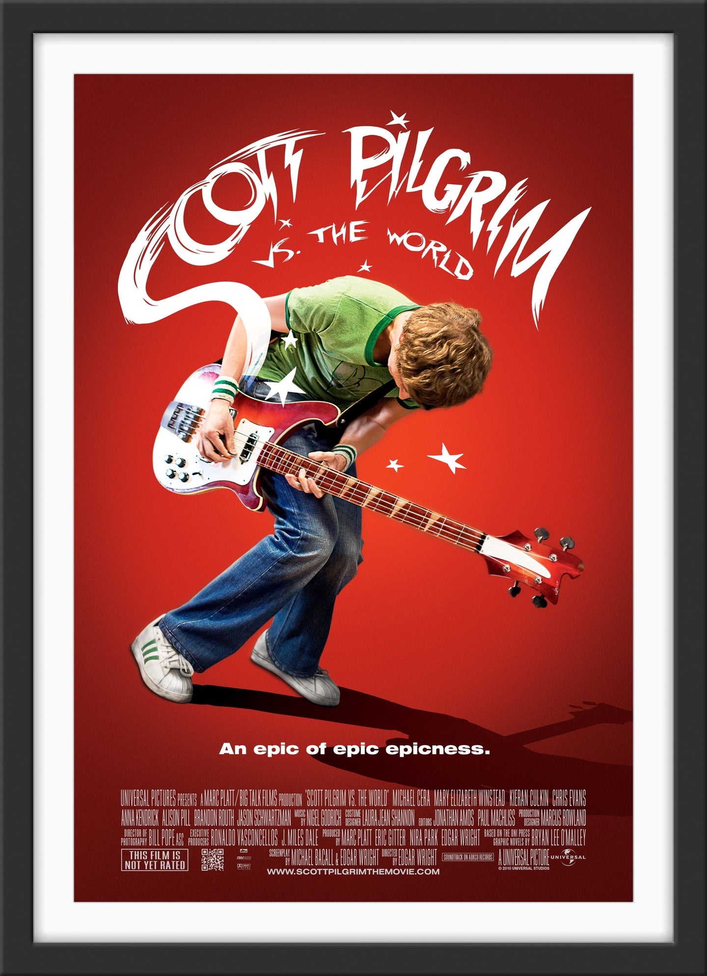 An original movie poster for the film Scott Pilgrim vs The World