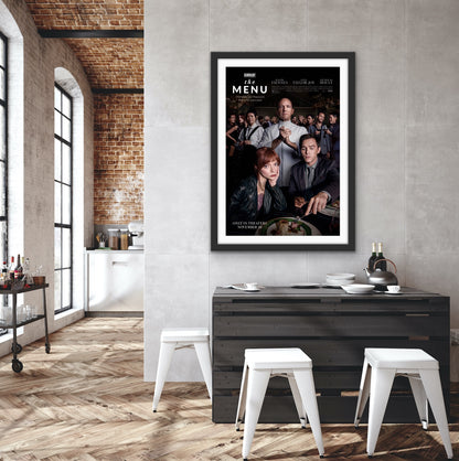 An original movie poster for the film The Menu