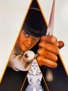 An original movie poster for the Stanley Kubrick film A Clockwork Orange