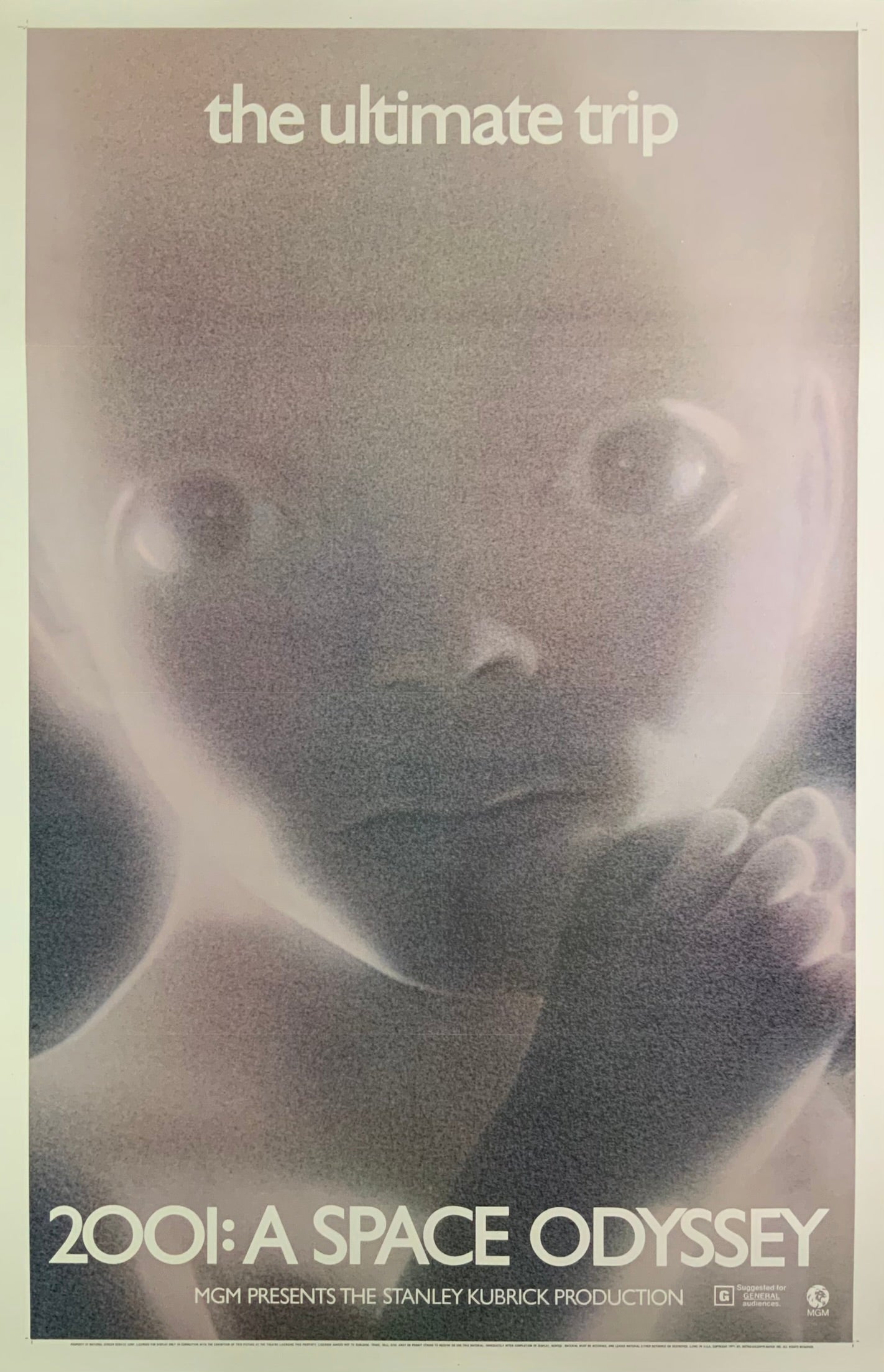 An original movie poster for the Stanley Kubrick film 2001 A Space Odyssey