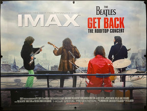 An original UK quad movie poster for The Beatles film Get Back: The Rooftop Concert
