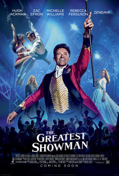 An original movie poster for the film The Greatest Showman