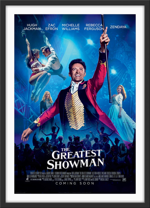 An original movie poster for the film The Greatest Showman