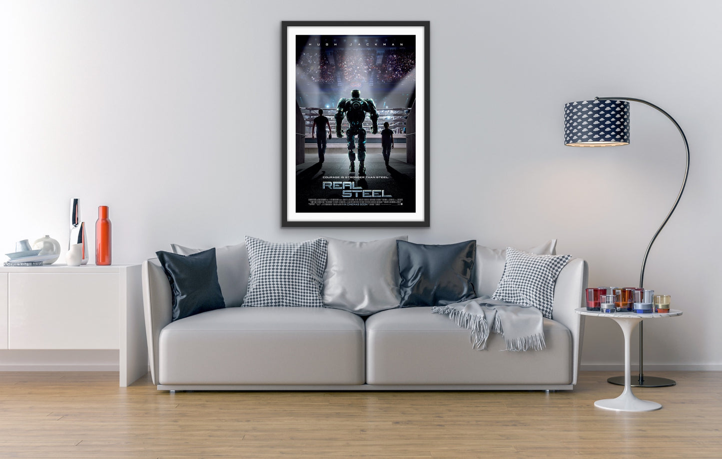 An original movie poster for the film Real Steel
