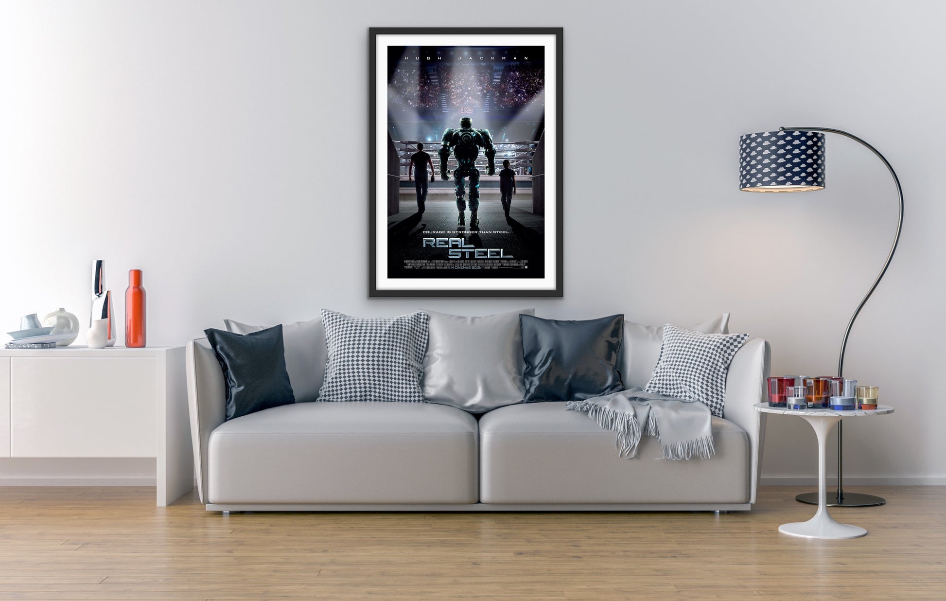 An original movie poster for the film Real Steel