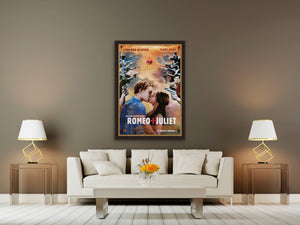 An original movie poster for the 1996 film Romeo and Juliet