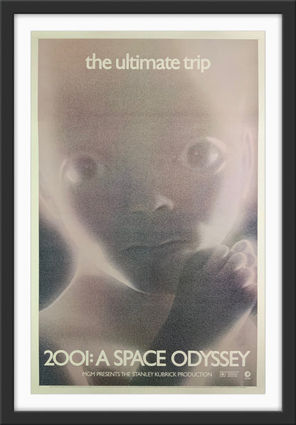 An original movie poster for the Stanley Kubrick film 2001 A Space Odyssey