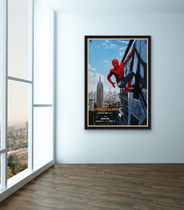 An original movie poster for the Marvel film Spiderman Homecoming