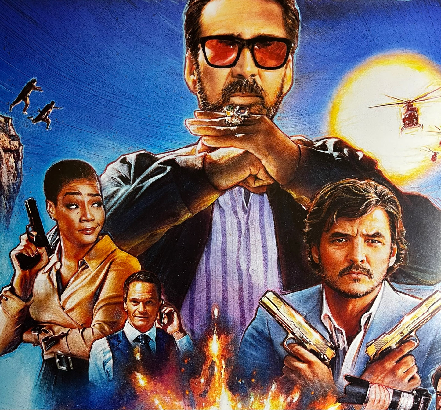 An original movie poster for the Nicholas Cage film The Unbearable Weight of Massive Talent