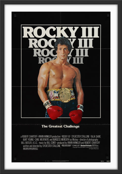An original movie poster for the film Rocky III