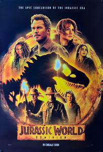 An original movie poster for the film Jurassic World Dominion