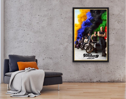 An original movie poster for the film Fast and Furious 9