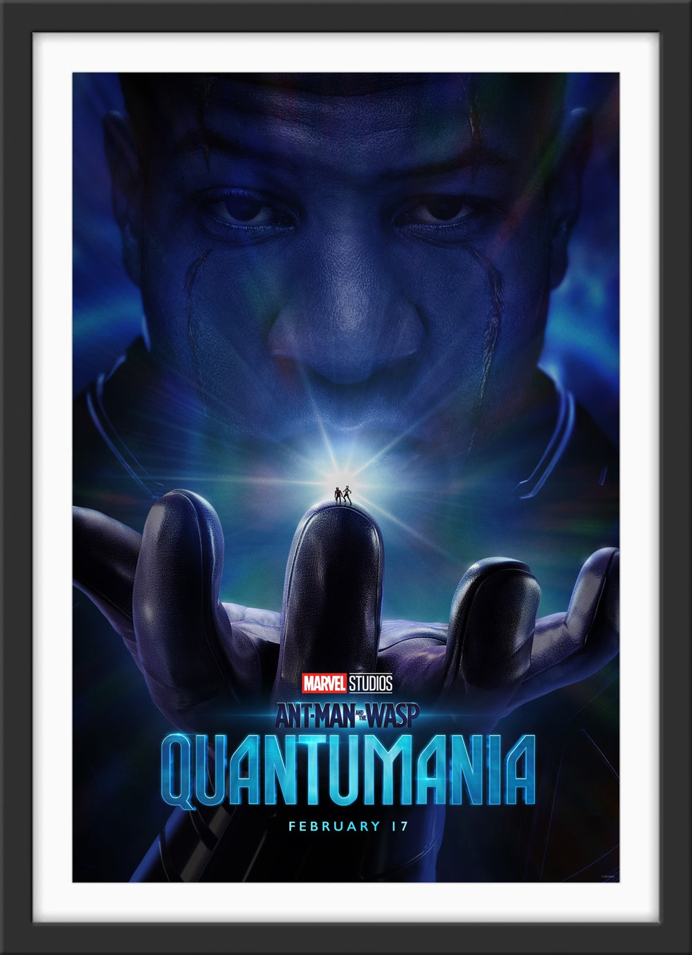 An original teaser one sheet movie poster for the Marvel MCU film Ant-Man and the Wasp: Quantumania