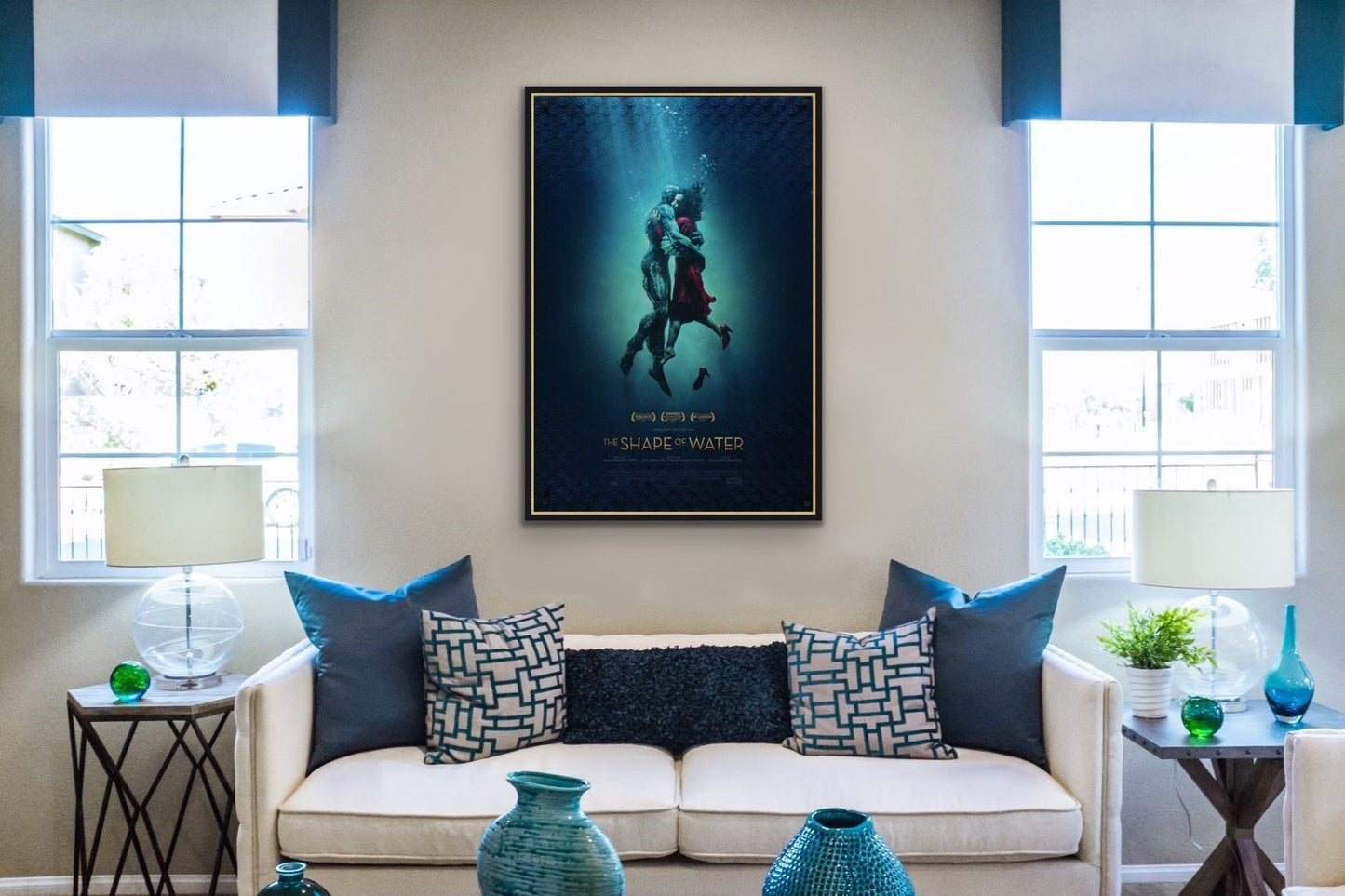 An original movie poster for the film The Shape of Water