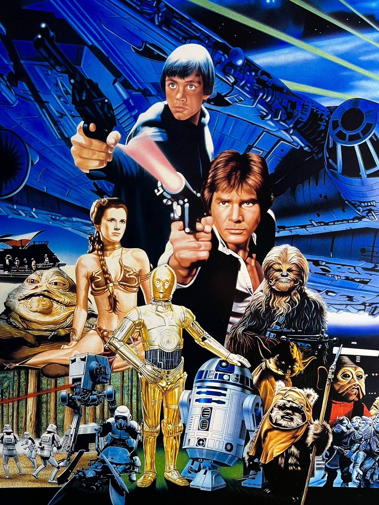 An original Japanese movie poster for the Star Wars film The Return of the Jedi