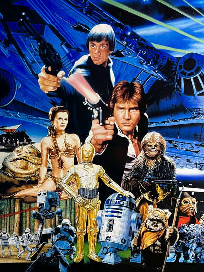 An original Japanese movie poster for the Star Wars film The Return of the Jedi