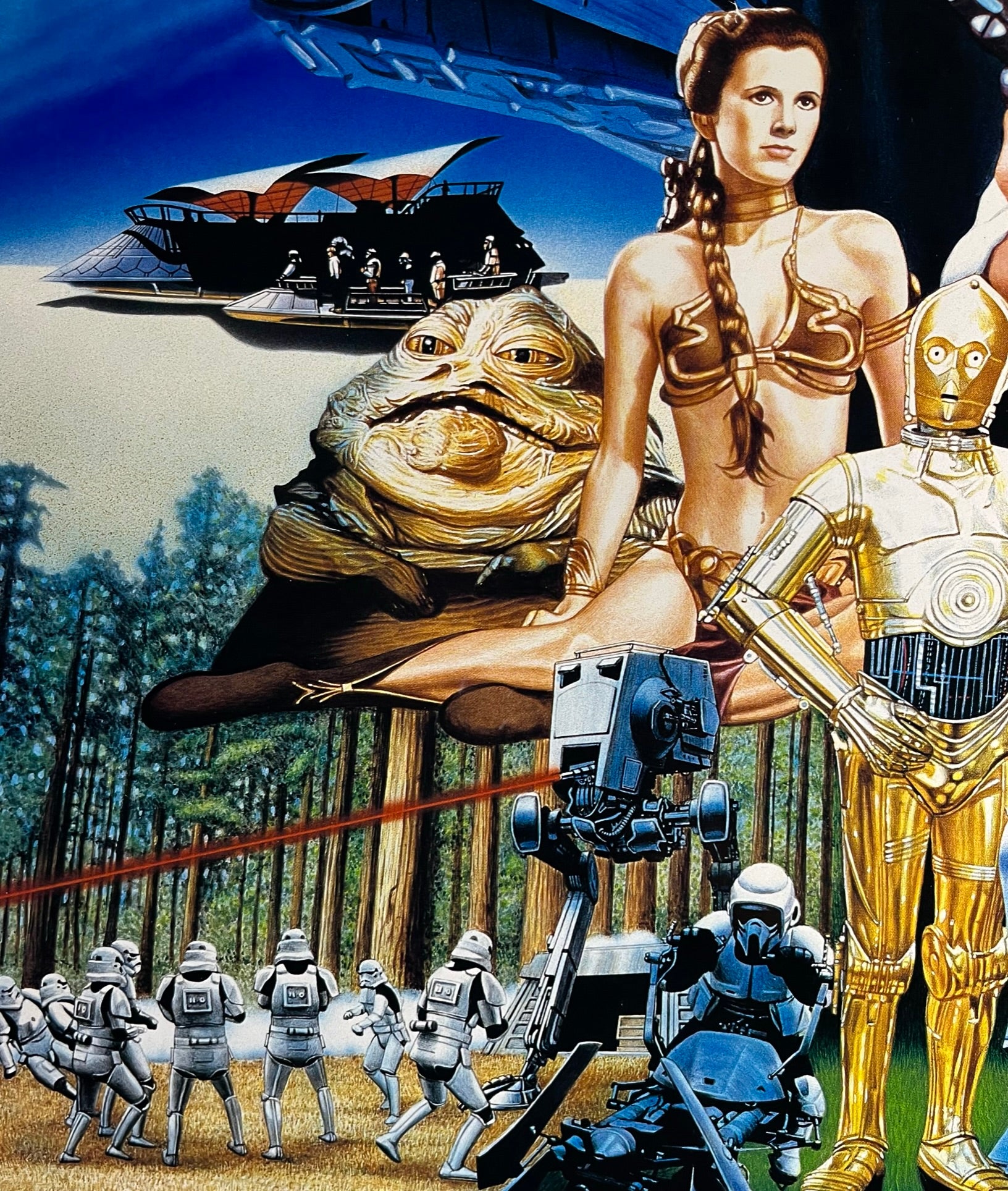 An original Japanese movie poster for the Star Wars film The Return of the Jedi