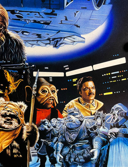An original Japanese movie poster for the Star Wars film The Return of the Jedi