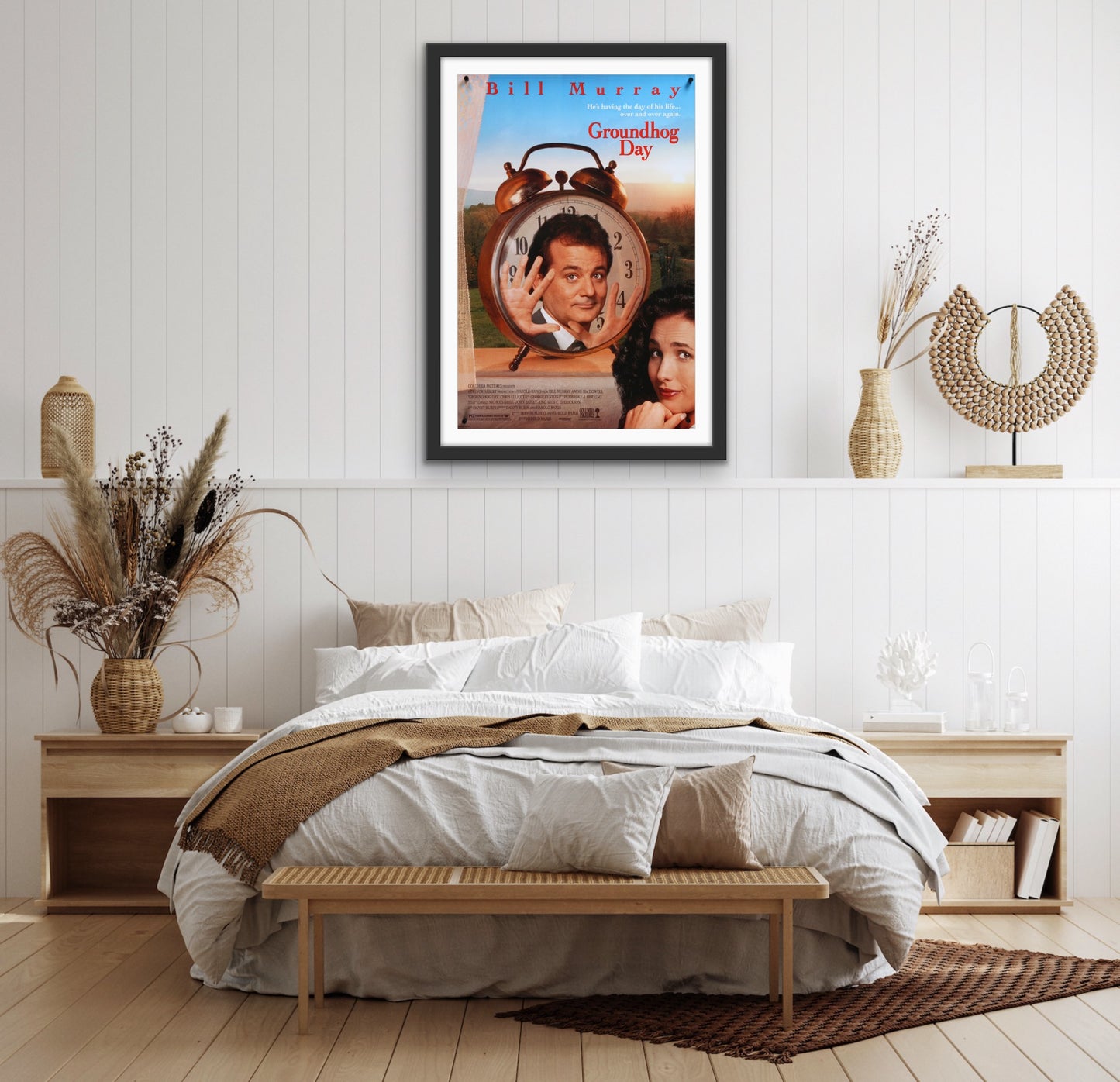 An original movie poster for the Bill Murray film Groundhog Day