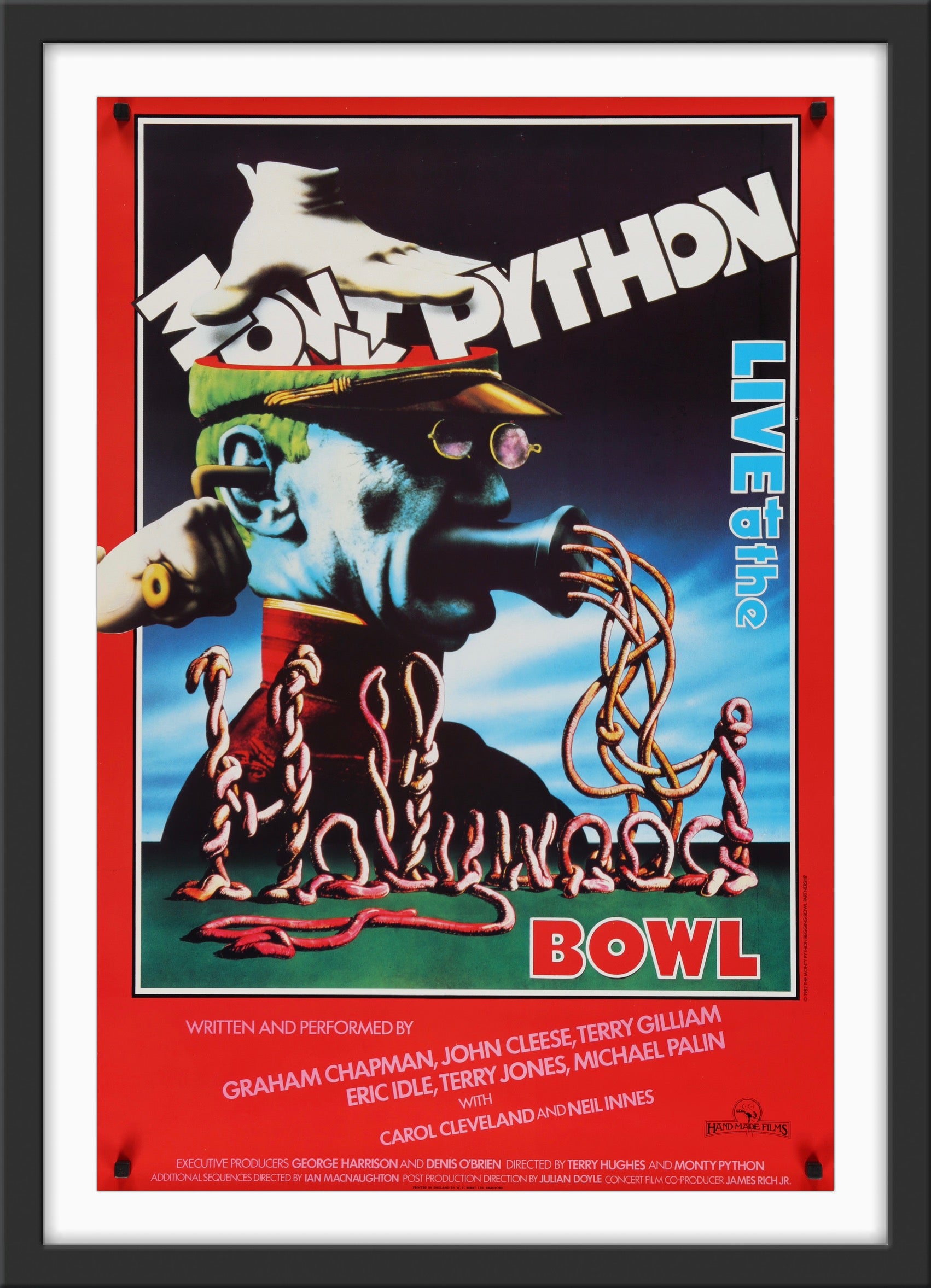 An original one sheet movie poster for the film Monty Python Live at the Hollywood Bowl
