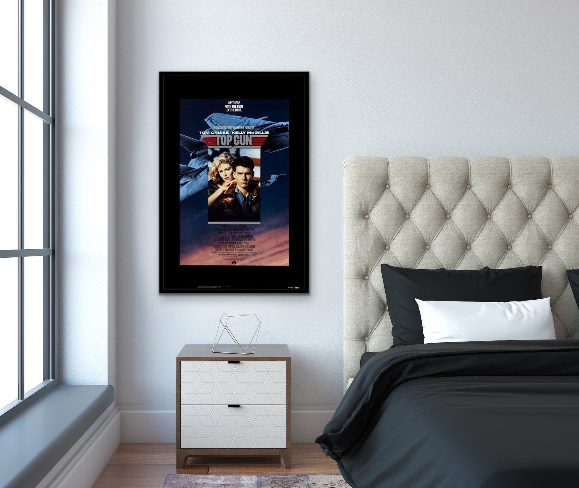 An original movie poster for the film Top Gun