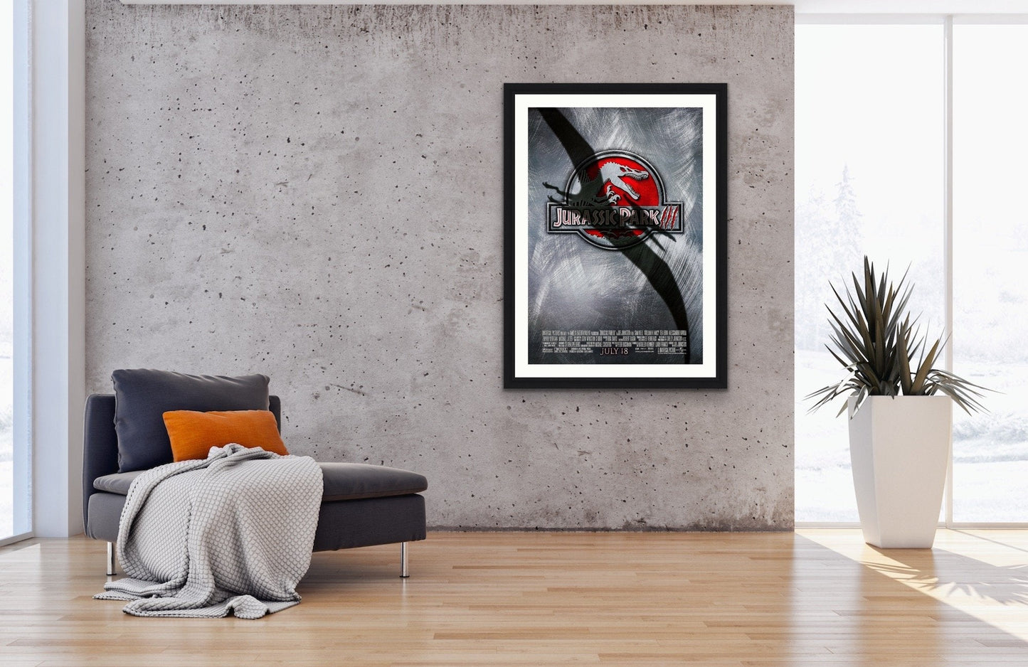 An original movie poster for the film Jurassic Park 3