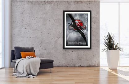 An original movie poster for the film Jurassic Park 3