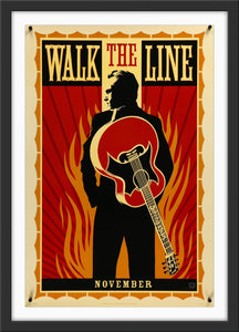 An original movie poster for the Johnny Cash film Walk The Line