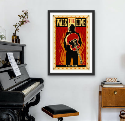 An original movie poster for the Johnny Cash film Walk The Line