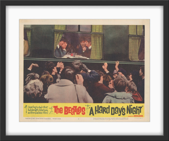 An original lobby card for The Beatles' film A Hard Day's Night