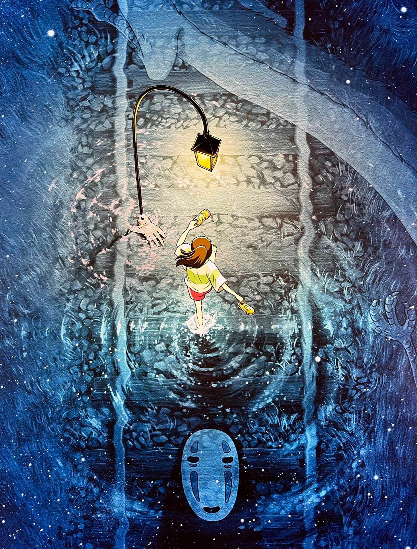 An original Chinese movie poster for the Studio Ghibli film Spirited Away