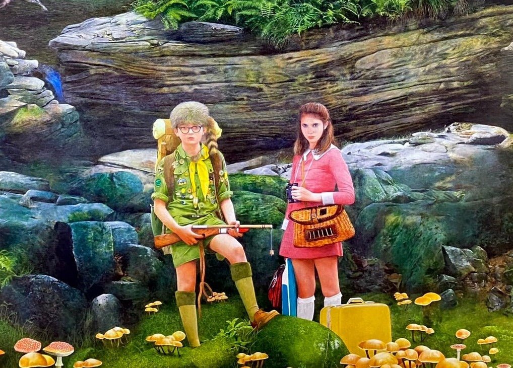 An original movie poster for the Wes Anderson film Moonrise Knogdom