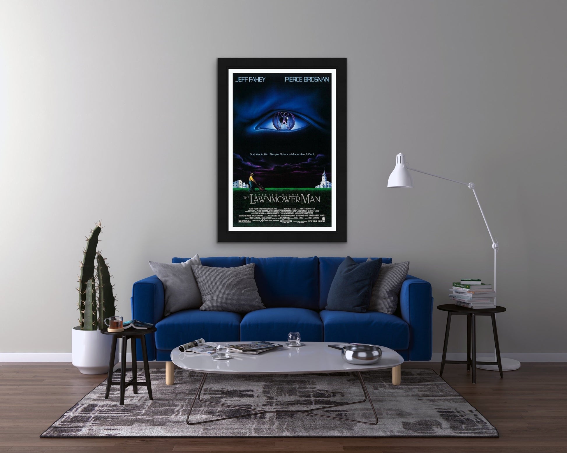 An original movie poster for the film The Lawnmover Man