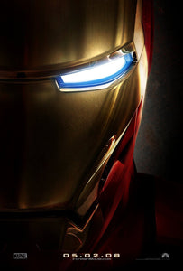 An original teaser one sheet movie poster for the Marvel MCU film Iron Man