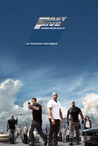 An original movie poster for the film Fast and Furious film Fast Five