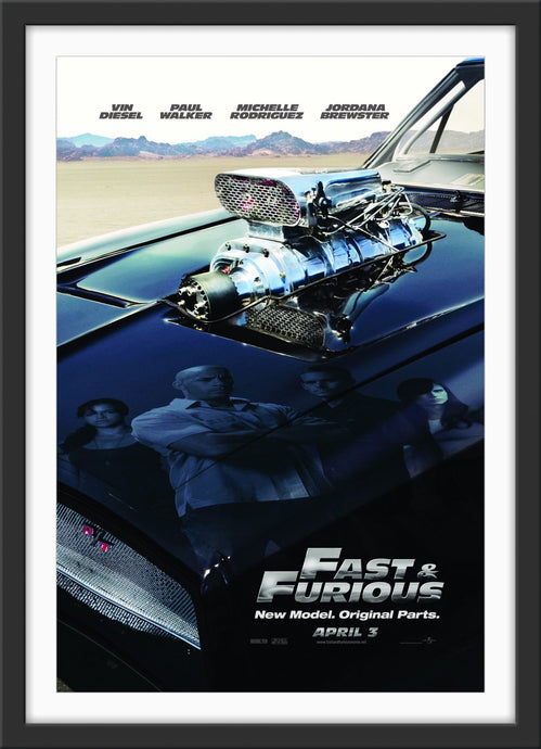 An original movie poster for the film Fast and Furious 4