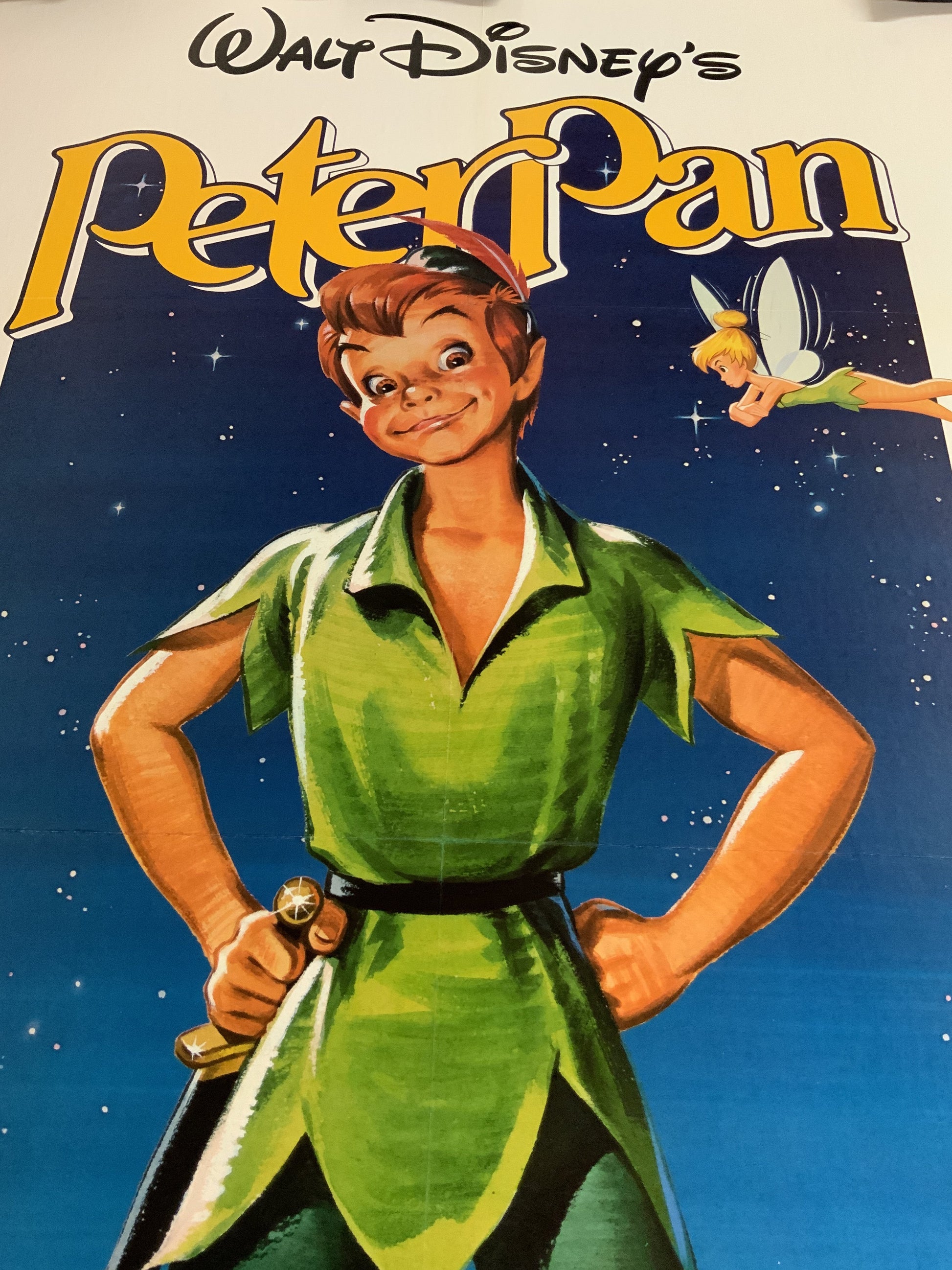 An original movie poster for the Disney film Peter Pan