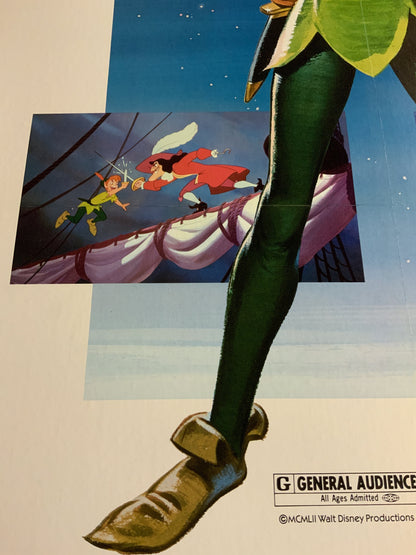 An original movie poster for the Disney film Peter Pan