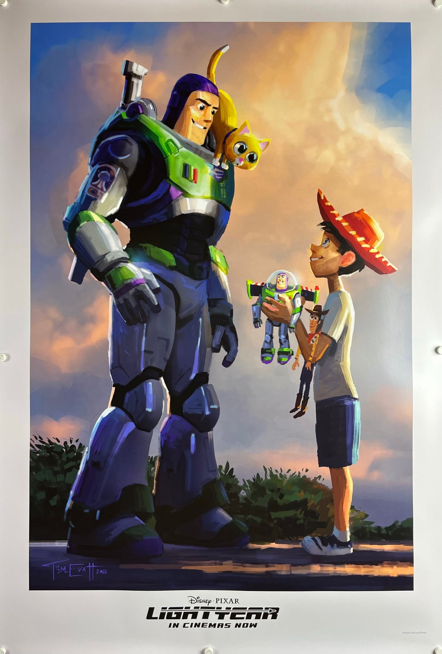 An original movie poster for the Disney / Pixar film Lightyear