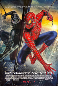 An original movie poster for the 2007 film Spider-Man 3