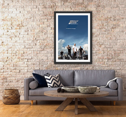 An original movie poster for the film Fast and Furious film Fast Five